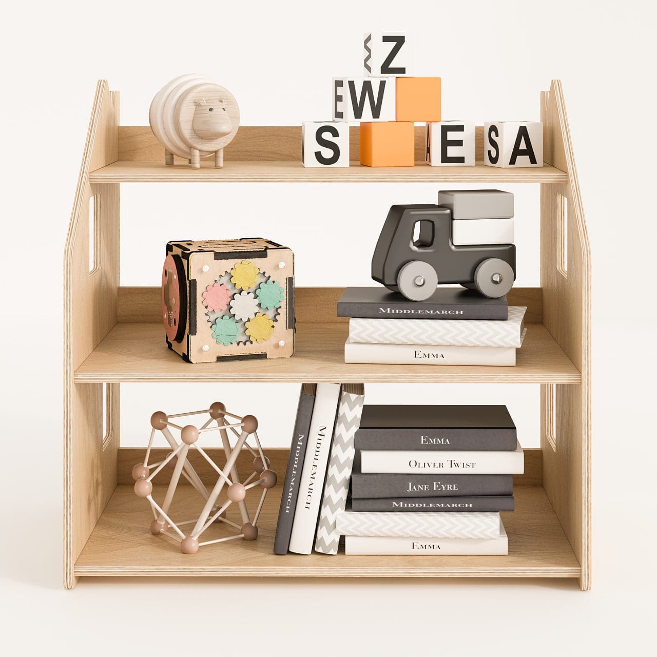 Smyles Pack Étagère + Bibliothèque Montessori Bois