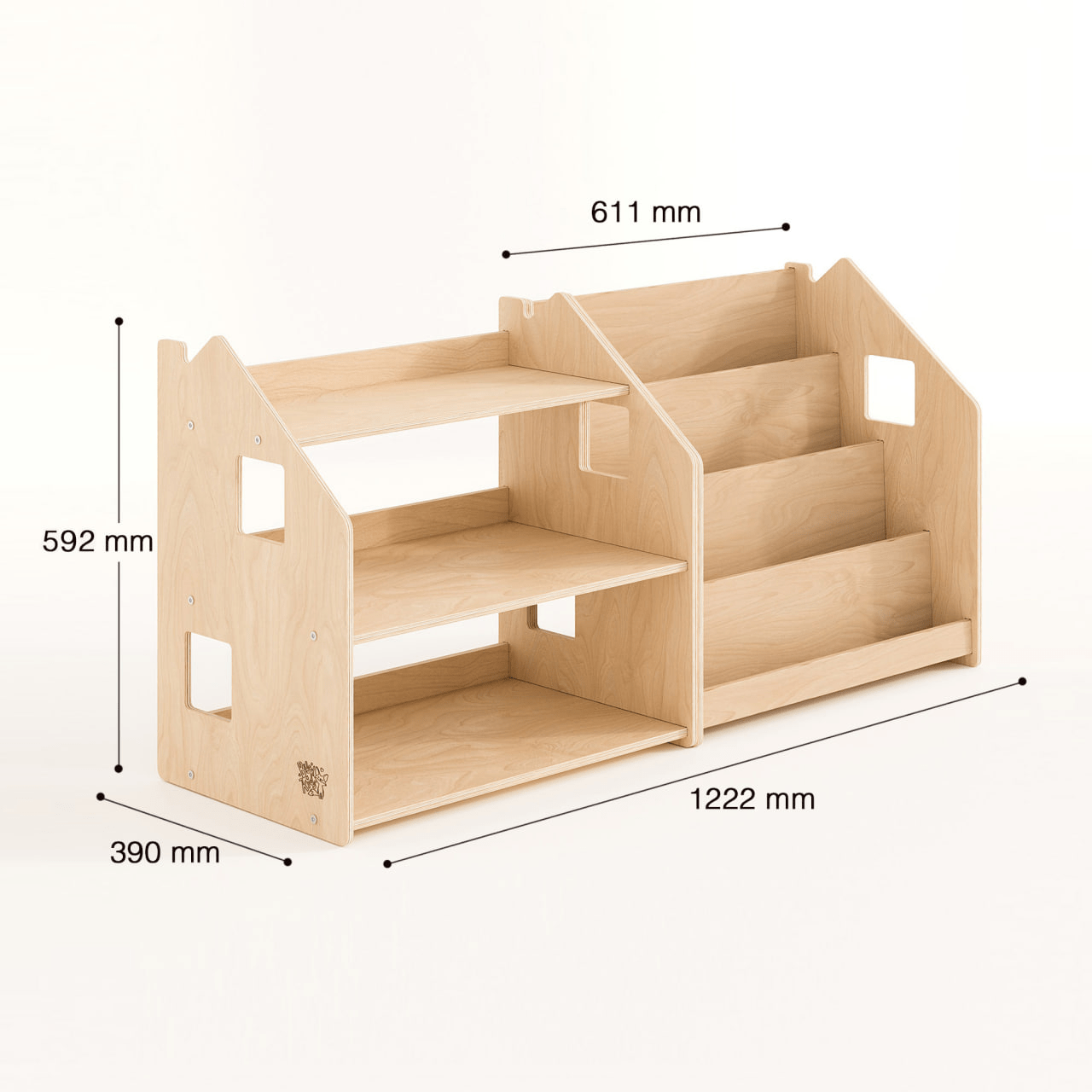 Smyles Pack Étagère + Bibliothèque Montessori Bois