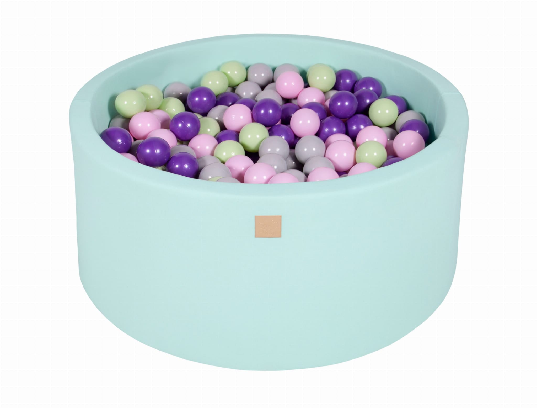 MeowBaby Rose pastel/gris/violet/vert clair Piscine à balles Ronde Coton Menthe Avec 300 balles