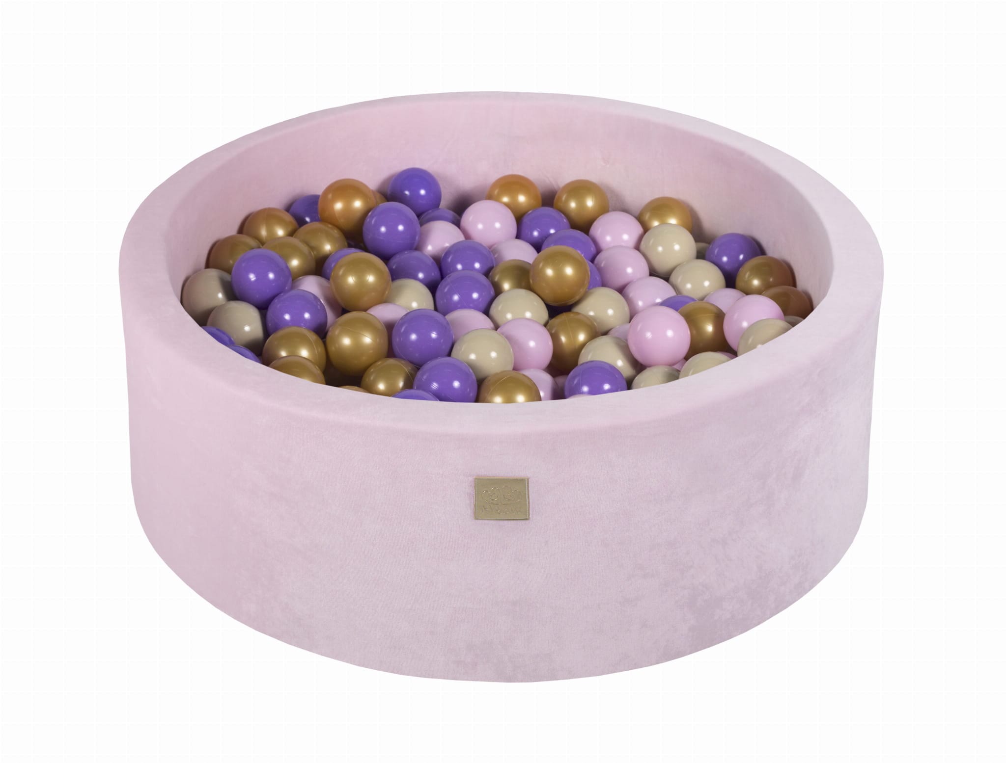 MeowBaby Lilas/Or/Rose Pastel/Beige Piscine à balles Ronde Velours Rose pastel Avec 200 balles