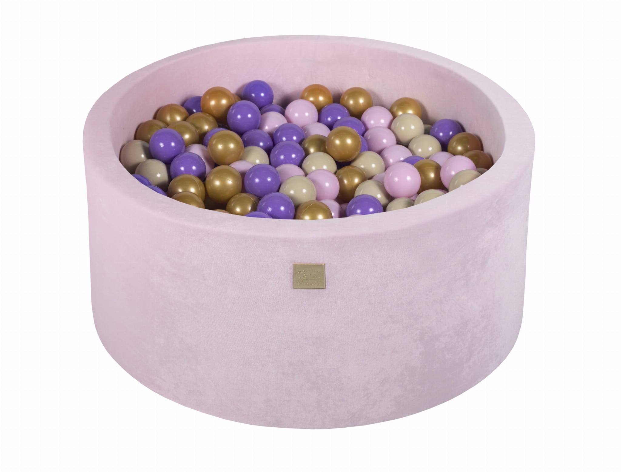 MeowBaby Lilas/Or/Rose Pastel/Beige Piscine à balles Ronde Velours Rose pastel Avec 300 balles