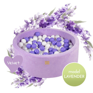 MeowBaby Lavande Piscine à balles Ronde Velours Violet 90x40cm Avec 250 balles