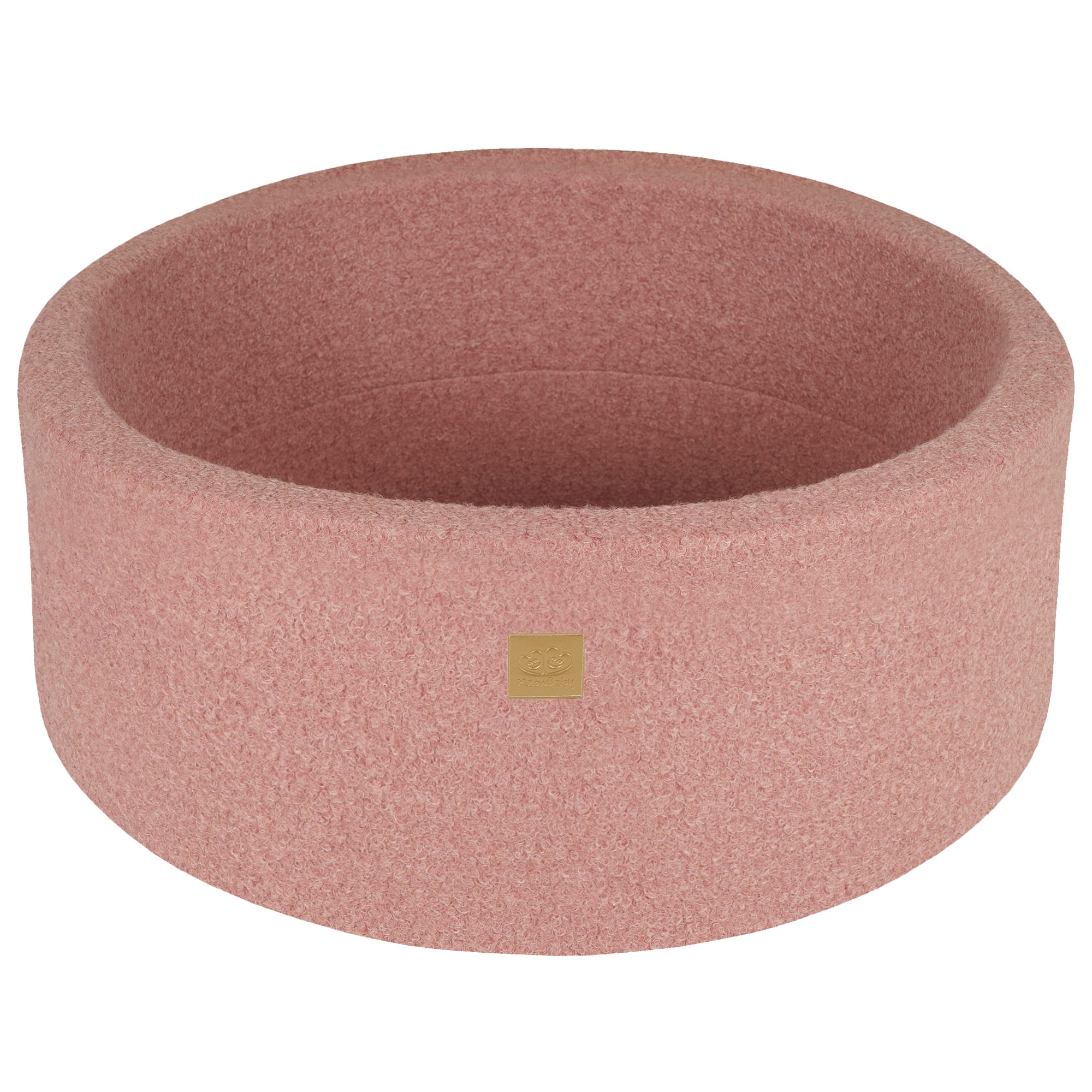 MeowBaby Pas de balles Piscine à balles Rounde Tissu Bouclé Rose, 90x30 cm