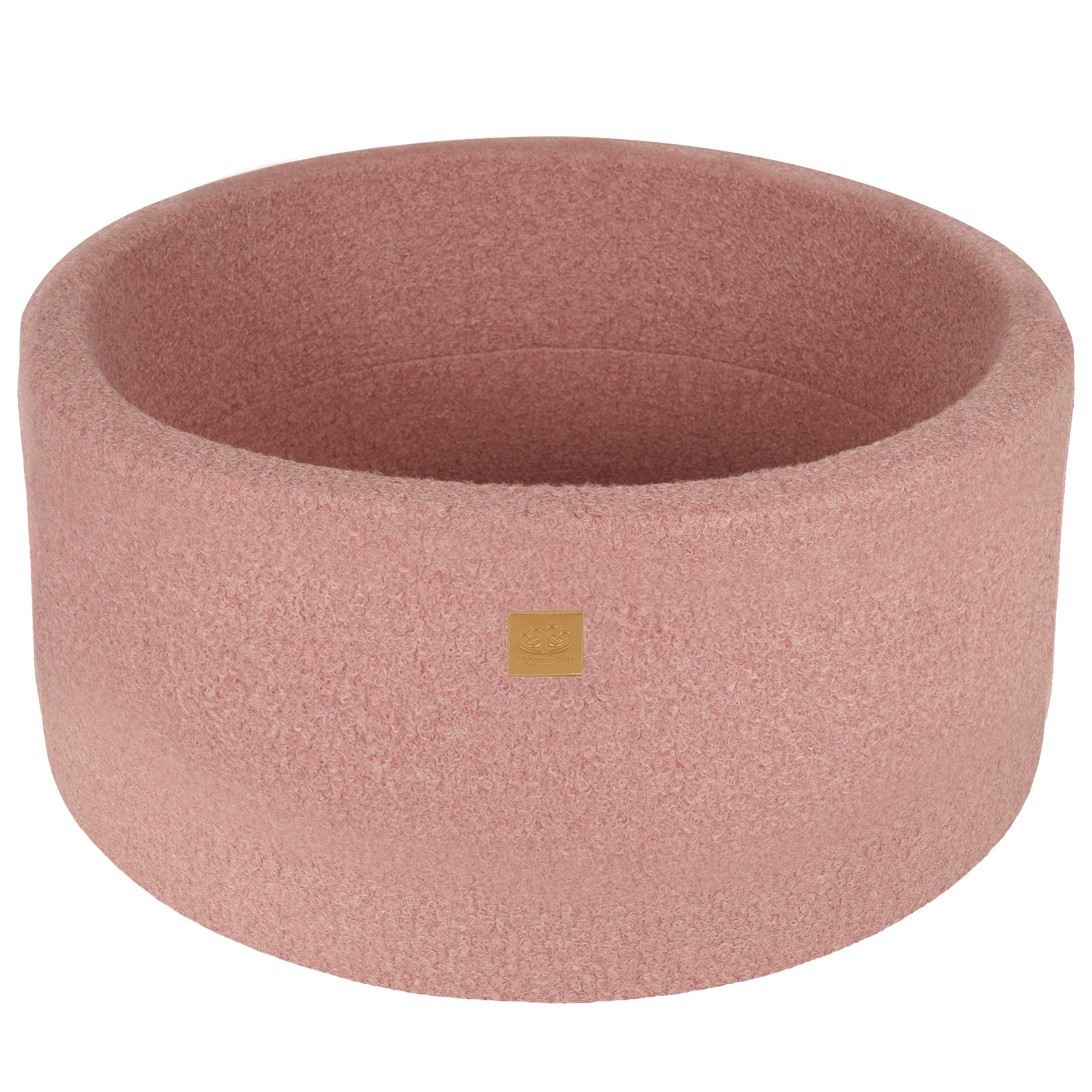 MeowBaby Pas de balles Piscine à balles Rounde Tissu Bouclé Rose, 90x40 cm